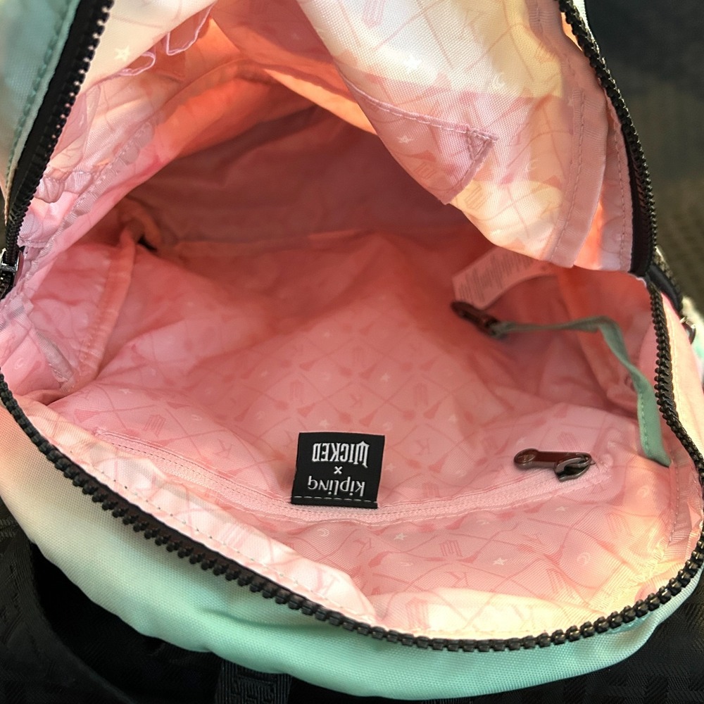 Kipling X Wicked City Pack Backpack Gradient Pink Mint Green Monkey Keychain - Picture 9 of 13